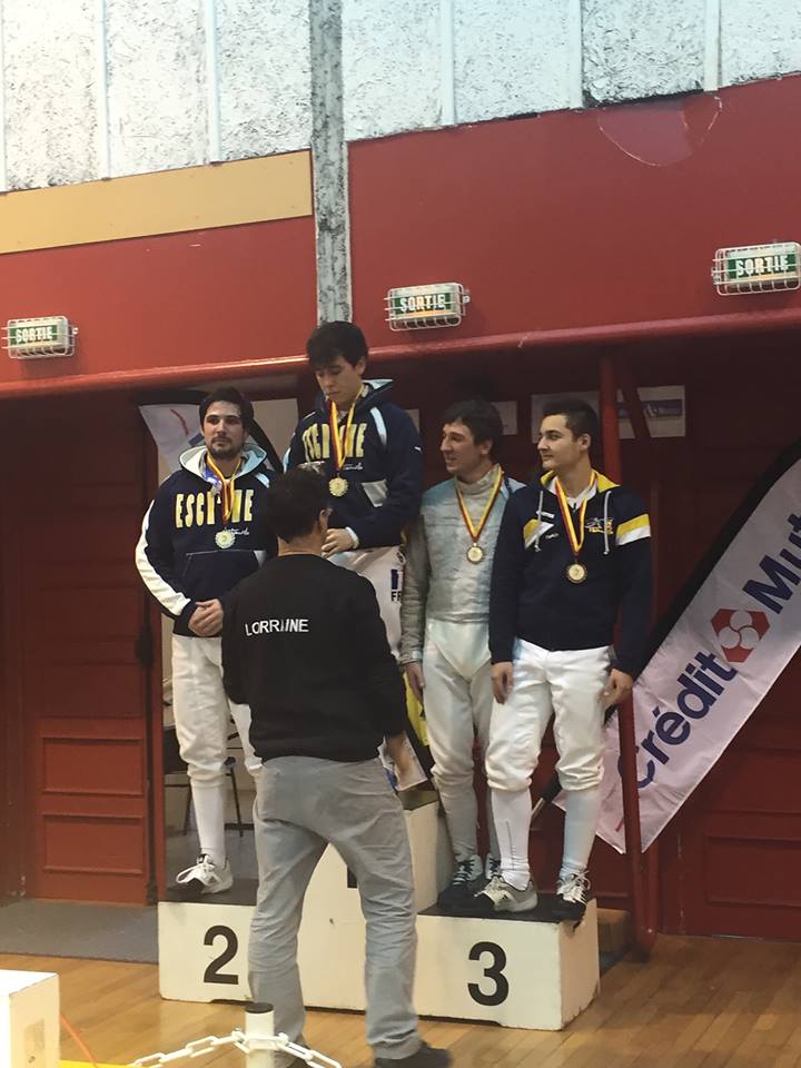 Le podium - seniors (Alexandre 1er, Thomas 2ème, Charles 3ème)